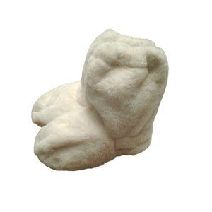 Warmie Mashmallo Soft Fleece Microwaveable Slippers Soft White Size 5 -6 NWOT